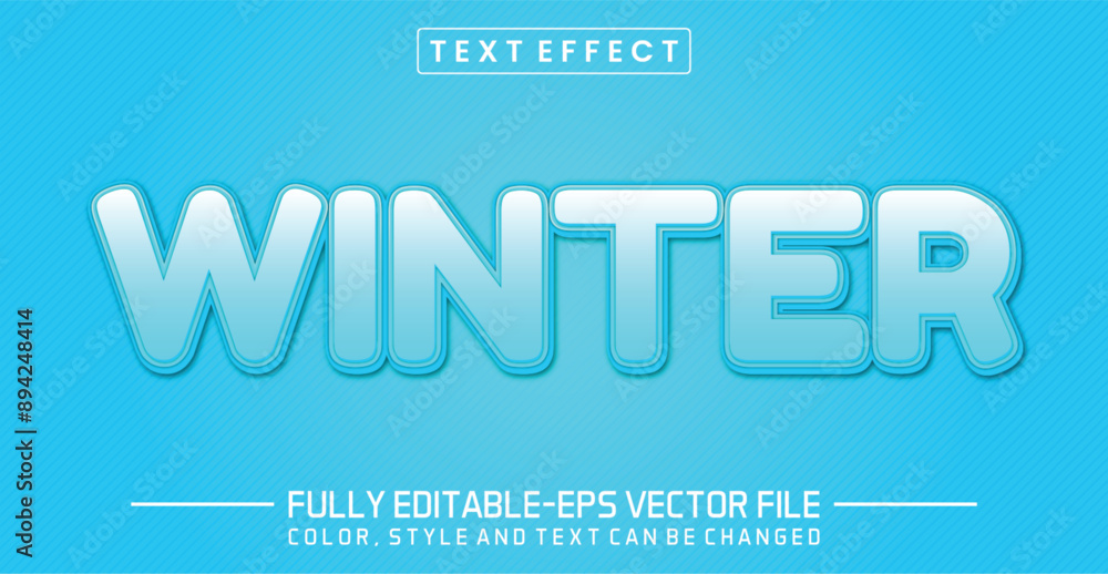 Poster winter font text effect editable