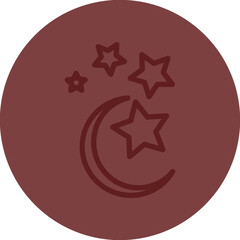 stars and crescent Vector Line Maroon Circle Maroon