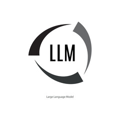 Large language model icon on white background	