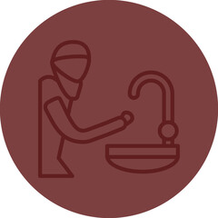 ablution Vector Line Maroon Circle Maroon