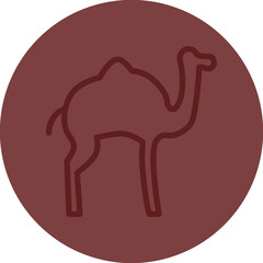 Fototapeta premium camel Vector Line Maroon Circle Maroon