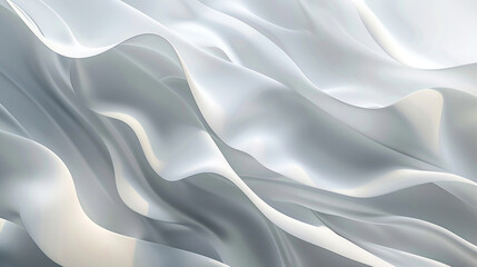 Obraz premium abstract white and light gray wave modern soft luxury