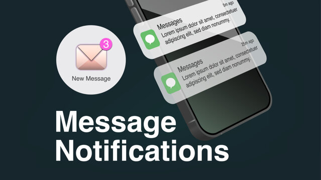 SMS, Email Notification and Smartphone Message Banner. Good for Company Branding, Advertising, and promotion leaflets, flyers, brochures and Marketing Collateral. Vector.