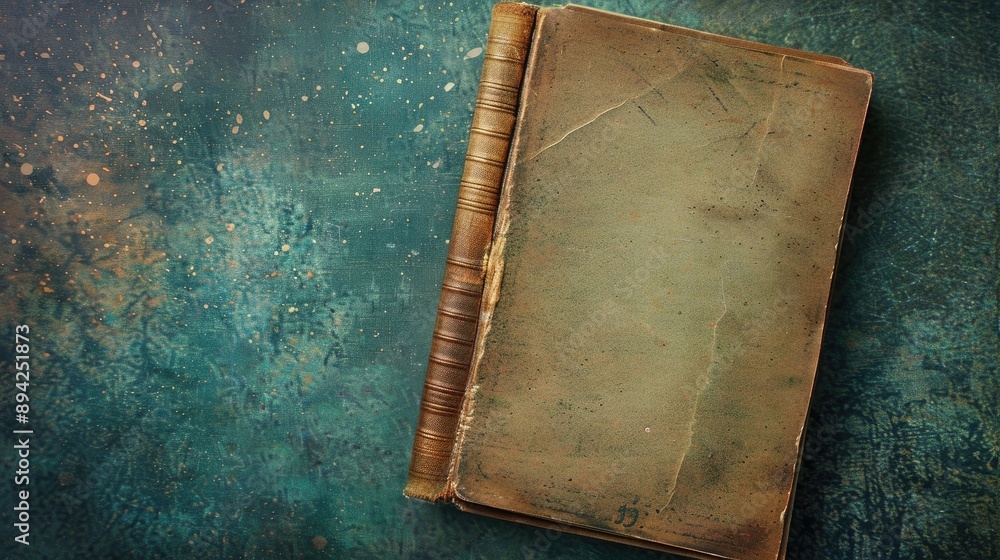 Poster notebook on vintage background with filtered effect