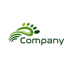 abstract footprint line art logo design template