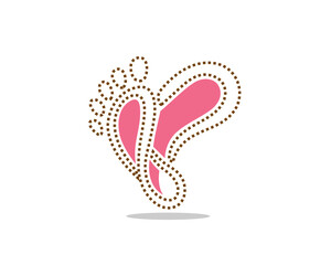 Fototapeta premium footprint love heart logo design template