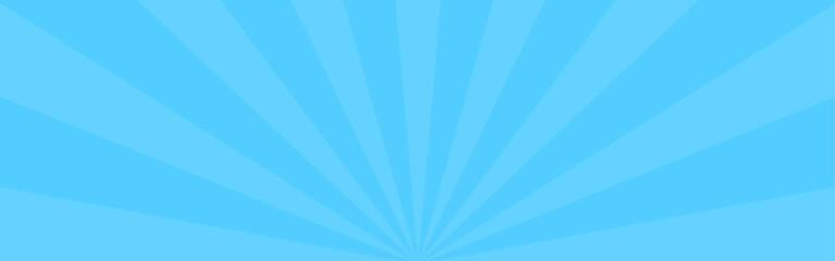 水色の放射線模様のポップな背景素材 - シンプルで目立つ横長サイズのバナー - 16x5