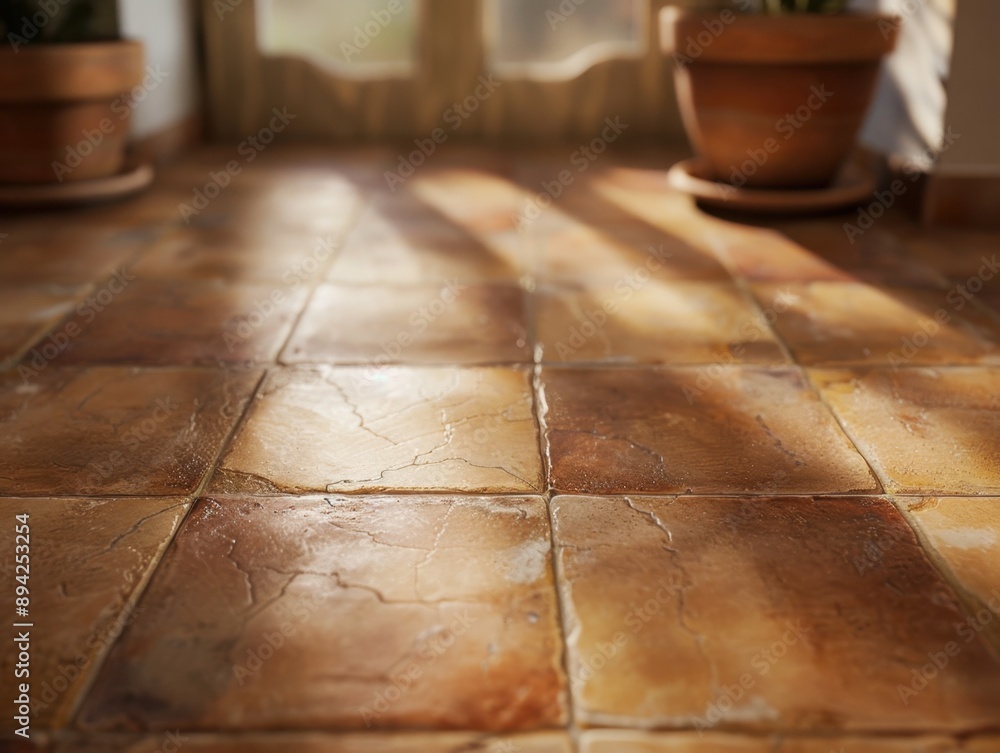 Poster tiled floor with natural light filtering through, creating a warm ambiance.