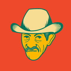 Old man face avatar illustration graphic design 28