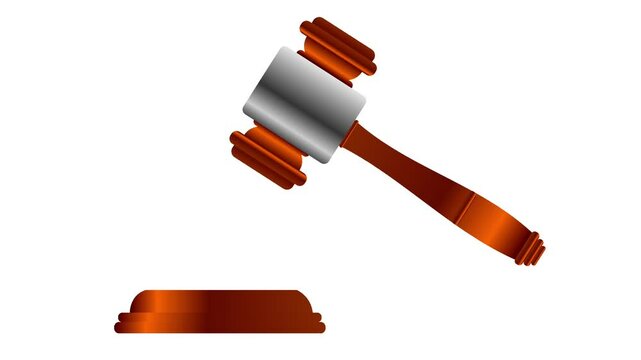 illustration of a gavel knocking as a sign that the judge has made a decision in the courtroom