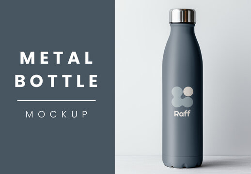  Product Packaging Stainless Steel Water Bottle Mockup With Generative AI