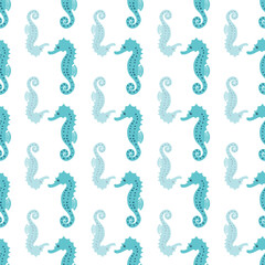 Seahorse abstract vector repeat pattern illustration