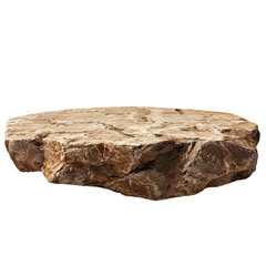 Stone podium with a rough texture perfect for natural product showcasing with transparent background clipart for presentations and displays