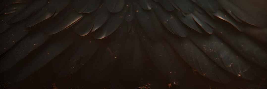 Beautiful black grey bird feathers pattern texture background.