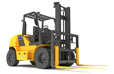 Tracked Skid Loader heavy construction machinery 3D rendering on white background