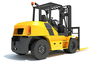 Tracked Skid Loader heavy construction machinery 3D rendering on white background