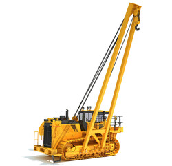 Pipelayer 3D rendering on white background