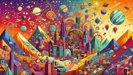 Obraz premium abstract patterns of objects that we see everyday with a beautiful blend of colors