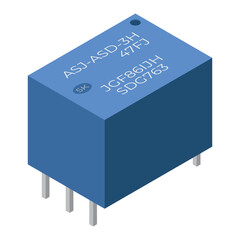 Relays isometric icon. Electronic component icon in isometric style. Vector illustration