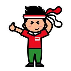 young man is giving a thumbs up