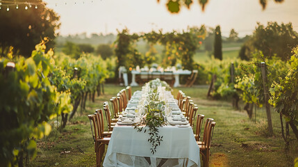 Wedding ceremony, A wedding reception table beautifully decorated 