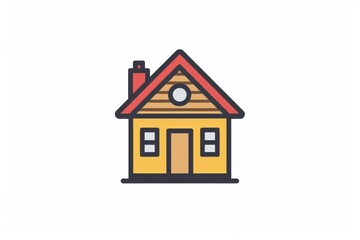 Cozy home icon with simple design representing comfort and joy