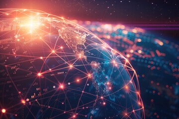 Obraz premium Global Network Connectivity in Digital Age