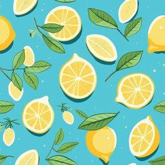 Vibrant lemon pattern illustration