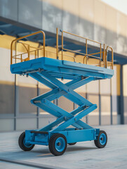 An industrial freight elevator platform used for handling cargo or manned operations during construction