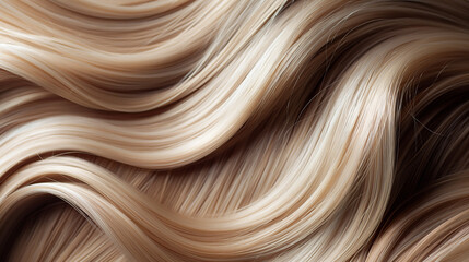Close-up of silky, flowing blonde hair.