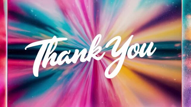 text Thank You Colorful Background