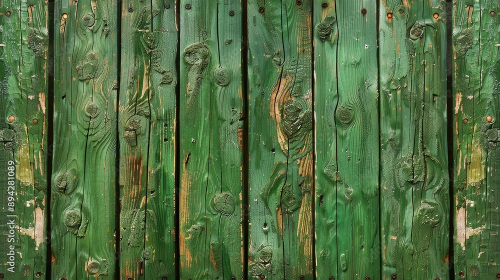 Wall mural High quality photo of a green wooden texture