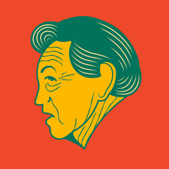 Old man face avatar illustration graphic design 32