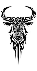 Fototapeta premium Minotaur tribal tattoo