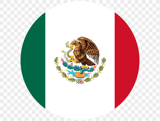 Mexico flag button on png or transparent background. vector illustration. 