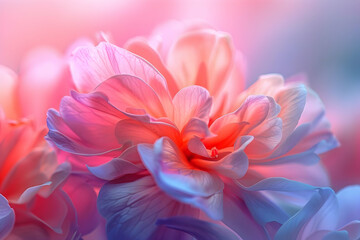 Closeup of Delicate Pink Flower Petals