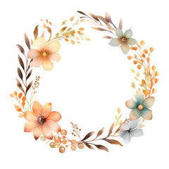 Obraz premium Watercolor floral wreath design