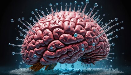 Obraz premium Water Drops on Brain.