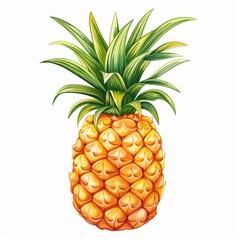 Fototapeta premium Single fresh pineapple isolated on white background.