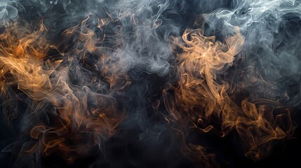 Abstract Background of Black and Brown Smoke Transitioning from Left to Right