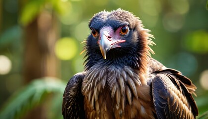 Fototapeta premium Closeup of a Powerful Hawk with Orange Eyes.