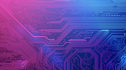 Electronic circuit chip blue purple gradient graphic design