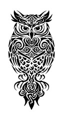Fototapeta premium Owl tribal tattoo