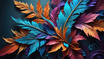 Abstract Floral Design with Vibrant Colors.