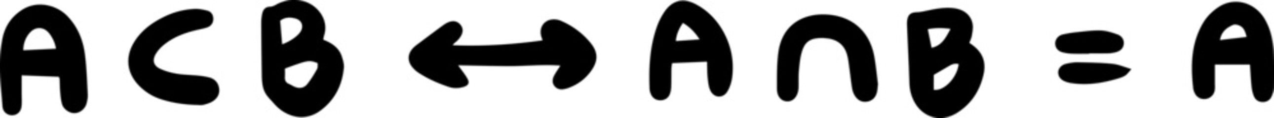 set subset math formulas handwritten 