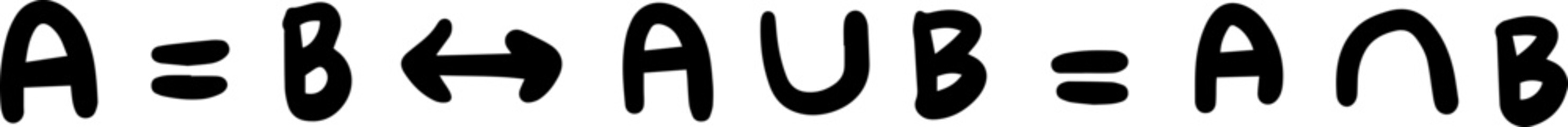 set subset math formulas handwritten 