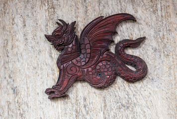 decoration on a wall of an old house in Luang Prabang, Laos	
