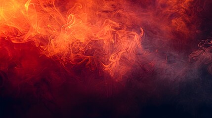 Fototapeta premium A mesmerizing swirl of vibrant orange and deep red smoke creates an abstract background, perfect for artistic and dramatic visuals. 