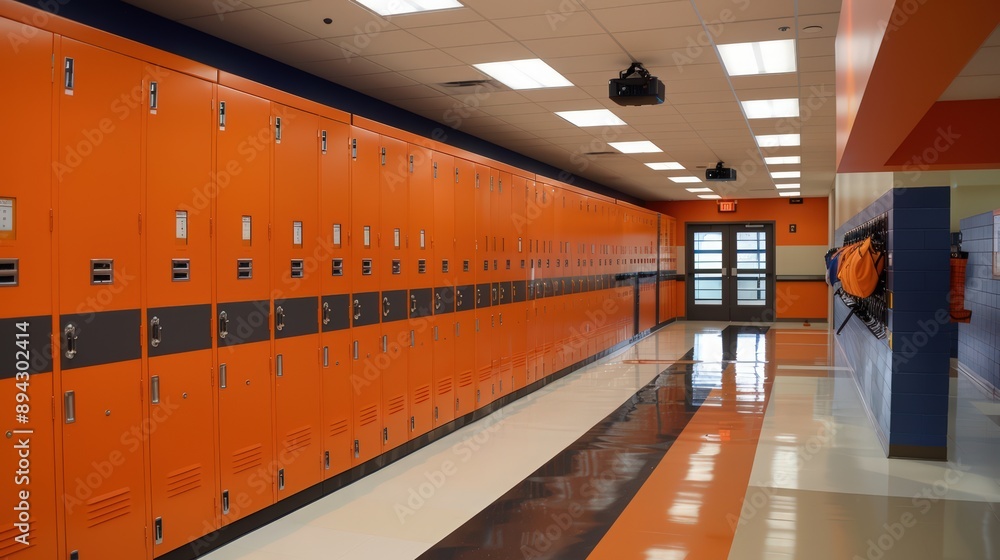 Poster grouping lockers by grade levels or classes helps students easily find their designated areas in the