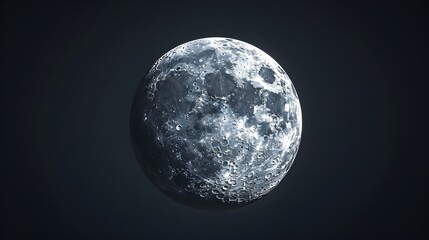 Obraz premium A detailed and realistic depiction of the moon showcasing its craters and surface textures against a dark background. 